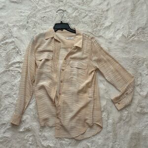 Equipment Beige Patterned Blouse